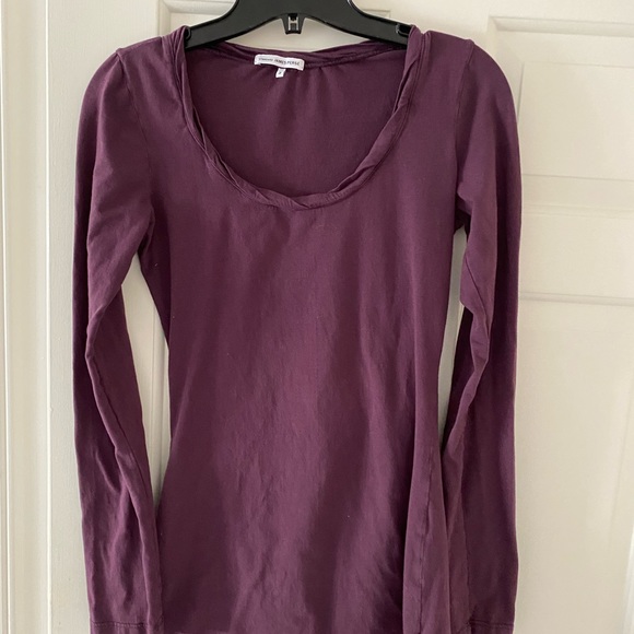 James Perse long sleeve fitted T with scoop neck - Picture 3 of 6